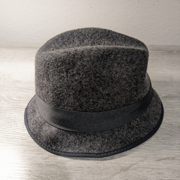 J. Crew Grey 100% Wool Ribbon Fedora Hat Size M/L Classic Preppy Minimalist main image 8